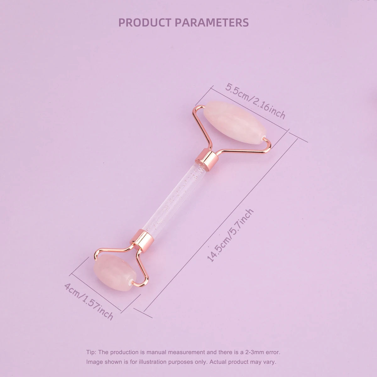 1PC Rose Quartz Face Jade Roller Guasha Massage for Neck Body Eye Facial Slimming Therapy Beauty Skin Care Tool Pink Spa Massage