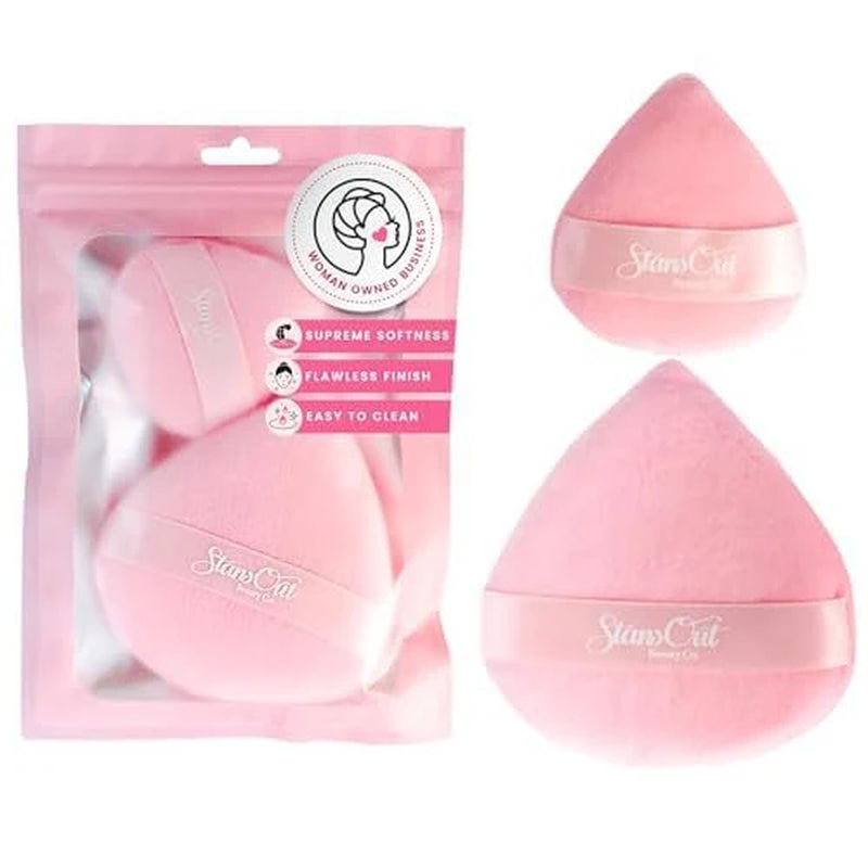 Stansout Powder Puff Set – 2 Ultra-Soft Reusable Puffs for Flawless, Shine-Free Skin