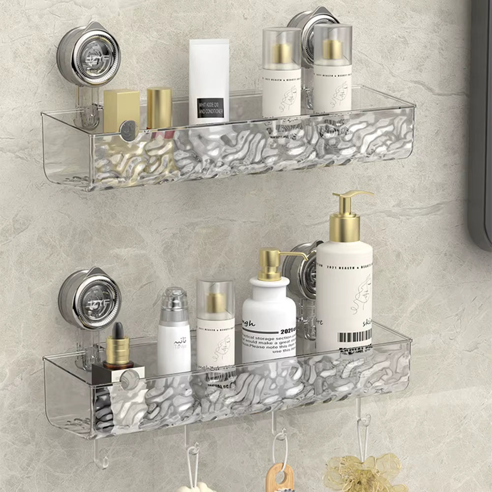 No Drilling Bathroom Shower Basket Suction Cup Bathroom Shelf Storage Rack Kitchen Shelves Organizers Bathroom Accessories