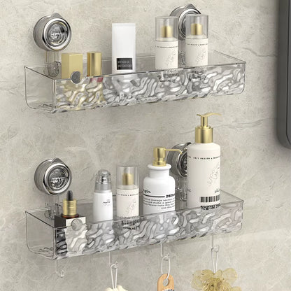 No Drilling Bathroom Shower Basket Suction Cup Bathroom Shelf Storage Rack Kitchen Shelves Organizers Bathroom Accessories