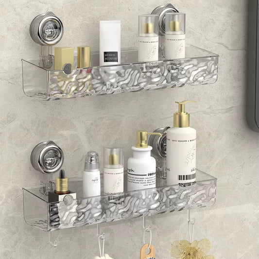 No Drilling Bathroom Shower Basket Suction Cup Bathroom Shelf Storage Rack Kitchen Shelves Organizers Bathroom Accessories