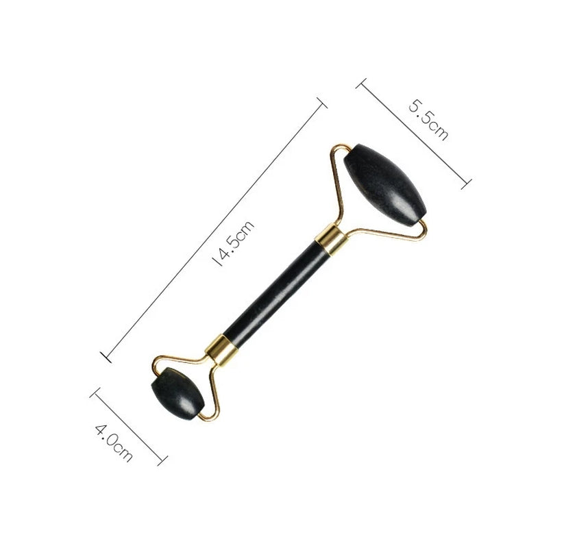 Facial Jade Massage Roller Set Guasha Board Double Heads Jade Roller for Face Natural Stone Massage Slimming Board Beauty Neck