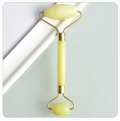 Facial Jade Massage Roller Set Guasha Board Double Heads Jade Roller for Face Natural Stone Massage Slimming Board Beauty Neck