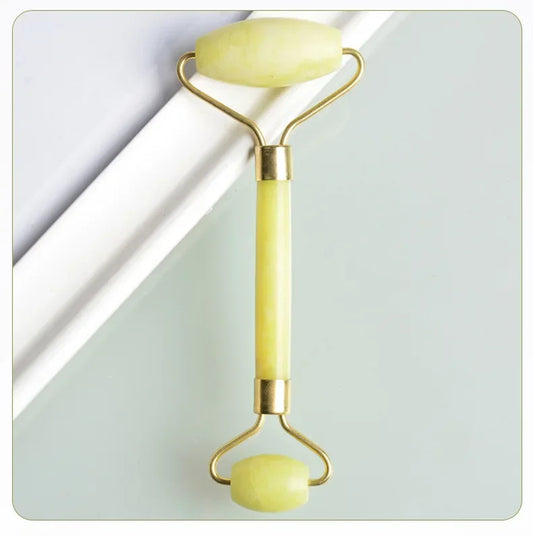 Facial Jade Massage Roller Set Guasha Board Double Heads Jade Roller for Face Natural Stone Massage Slimming Board Beauty Neck