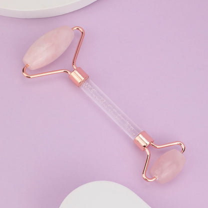 1PC Rose Quartz Face Jade Roller Guasha Massage for Neck Body Eye Facial Slimming Therapy Beauty Skin Care Tool Pink Spa Massage