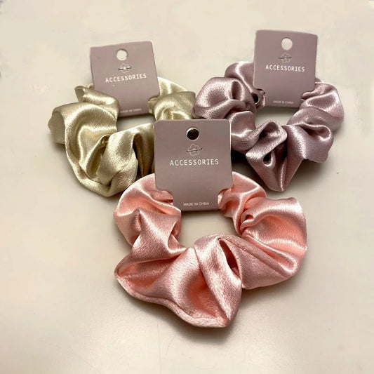 2023 Fashion Satin Scrunchie Women Silk Hair Tie Elastic Hair Bands Girls Black Hairbands Hair Rope Crunchie for Hair Accessorie