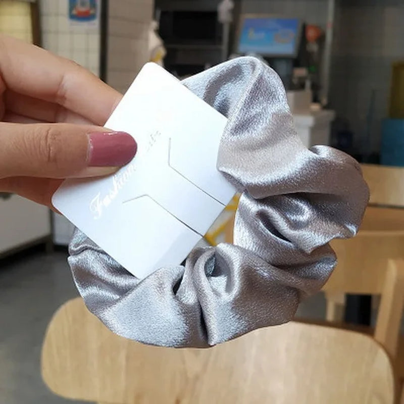 2023 Fashion Satin Scrunchie Women Silk Hair Tie Elastic Hair Bands Girls Black Hairbands Hair Rope Crunchie for Hair Accessorie