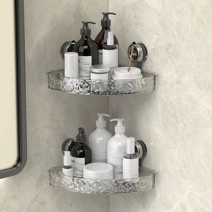 No Drilling Bathroom Shower Basket Suction Cup Bathroom Shelf Storage Rack Kitchen Shelves Organizers Bathroom Accessories