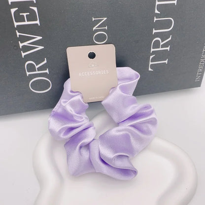 2023 Fashion Satin Scrunchie Women Silk Hair Tie Elastic Hair Bands Girls Black Hairbands Hair Rope Crunchie for Hair Accessorie