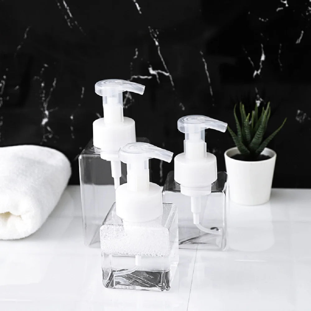250Ml/450Ml Large Capacity Foam Bottles Dispenser Plastic Pump Bottles Mini Empty Soap Refillable Bottle Travel Shampoo Foaming