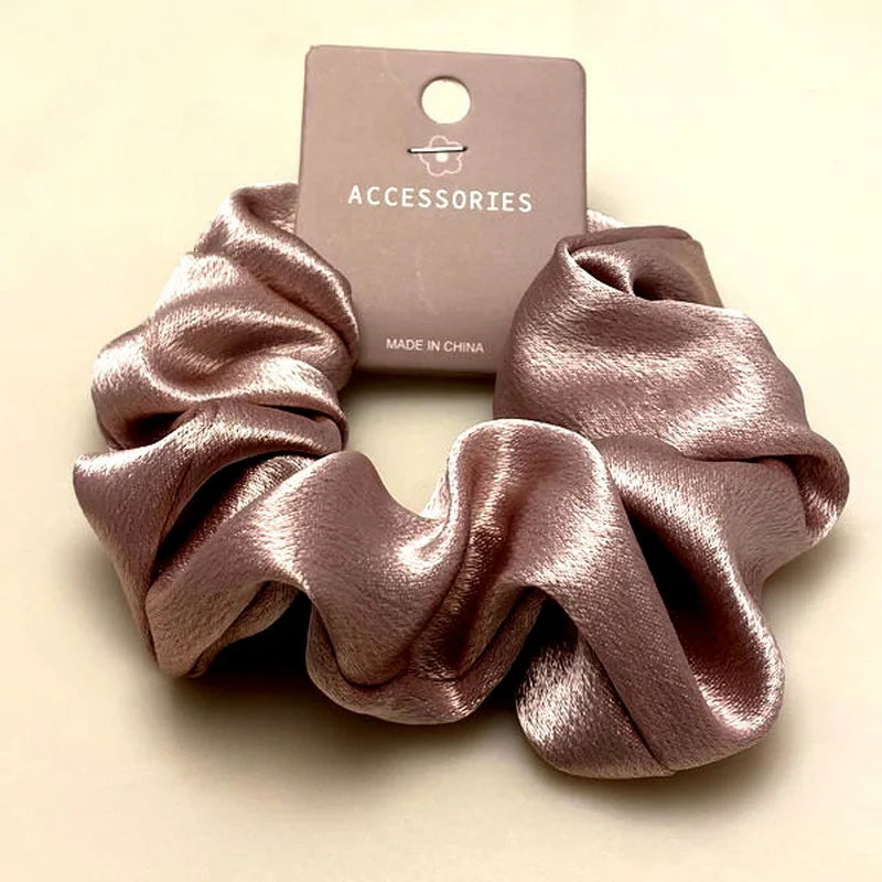 2023 Fashion Satin Scrunchie Women Silk Hair Tie Elastic Hair Bands Girls Black Hairbands Hair Rope Crunchie for Hair Accessorie