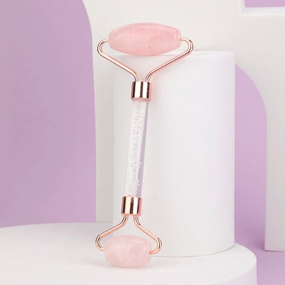 1PC Rose Quartz Face Jade Roller Guasha Massage for Neck Body Eye Facial Slimming Therapy Beauty Skin Care Tool Pink Spa Massage